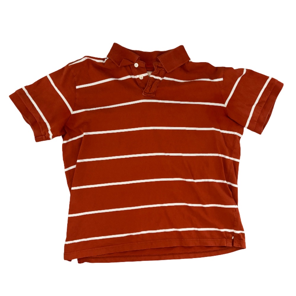 Eddie Bauer Orange and White Polo Shirt
